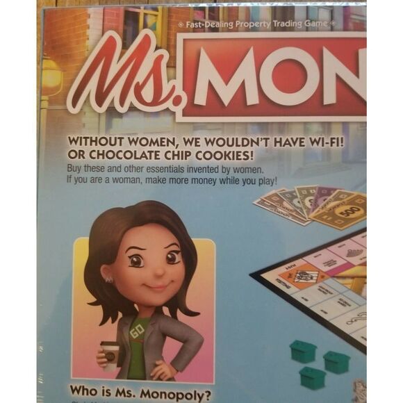 HASBRO MS MONOPOLY BOARD GAME/TOYS. WHERE WOMAN MAKE MORE THAN MEN - Picture 5 of 7
